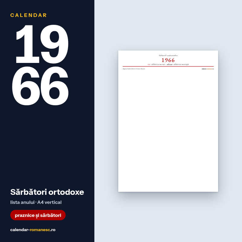 Sărbători ortodoxe 1966 - PDF de imprimat