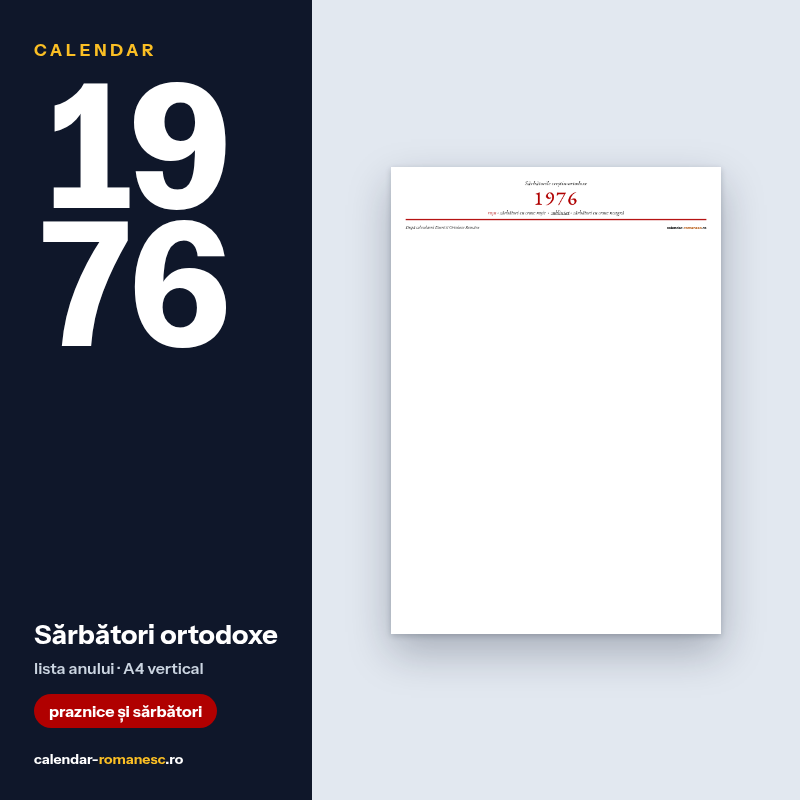 Sărbători ortodoxe 1976 - PDF de imprimat