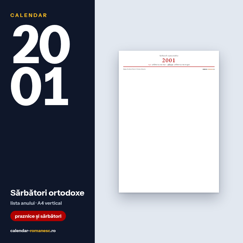 Sărbători ortodoxe 2001 - previzualizare