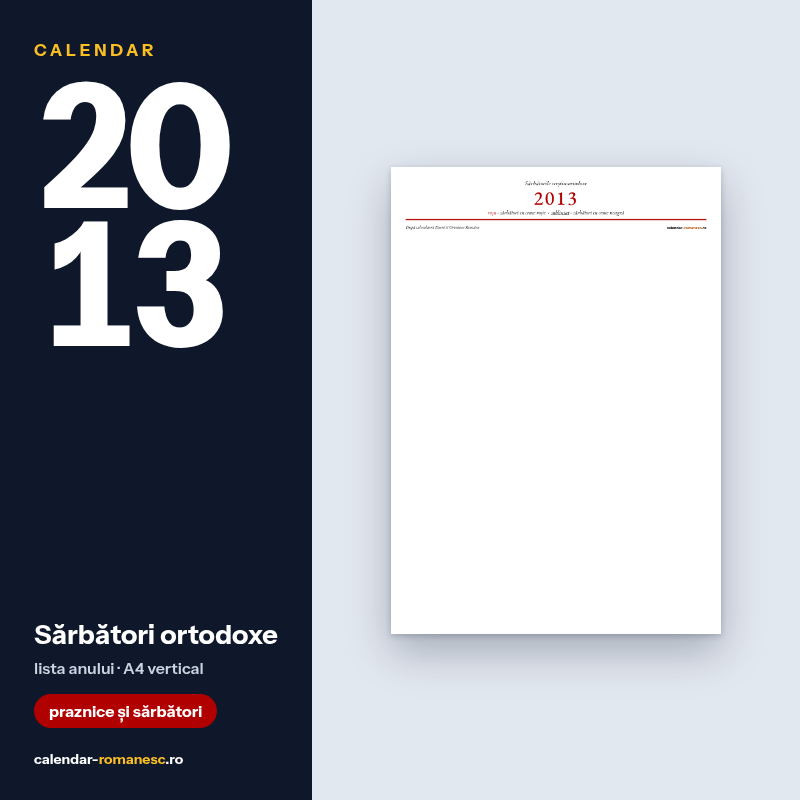 Sărbători ortodoxe 2013 - previzualizare