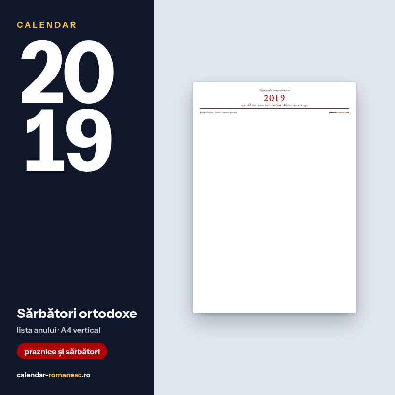 Sărbători ortodoxe 2019 - previzualizare