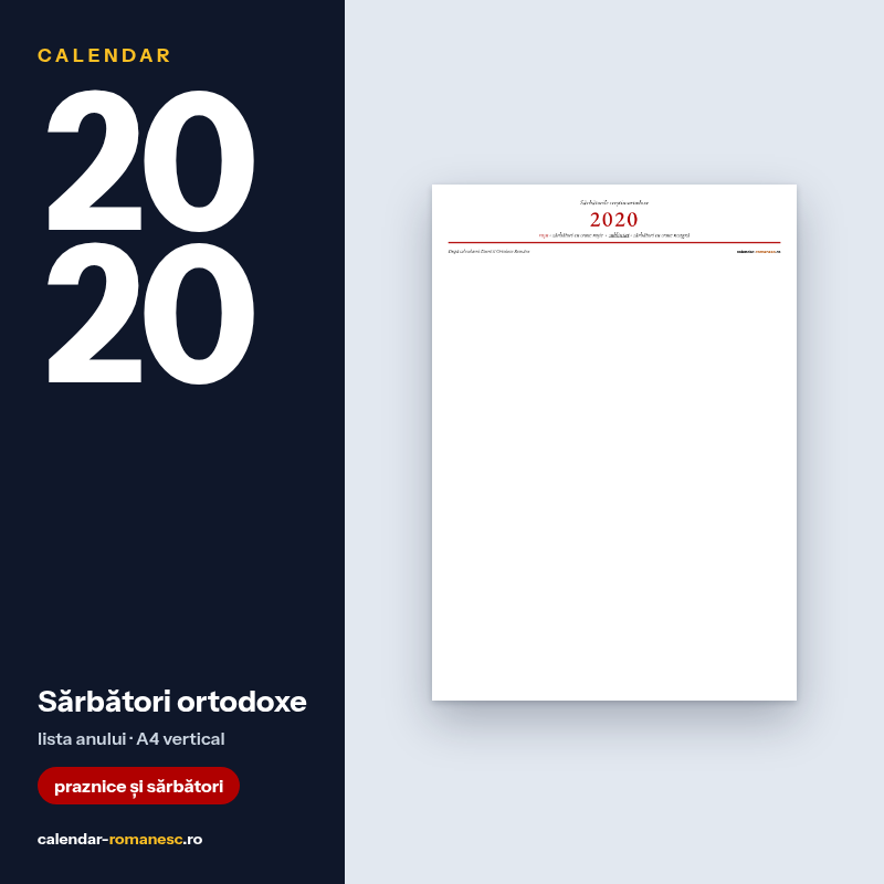 Sărbători ortodoxe 2020 - previzualizare