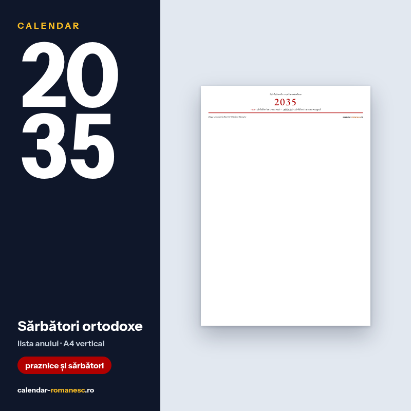 Sărbători ortodoxe 2035 - previzualizare