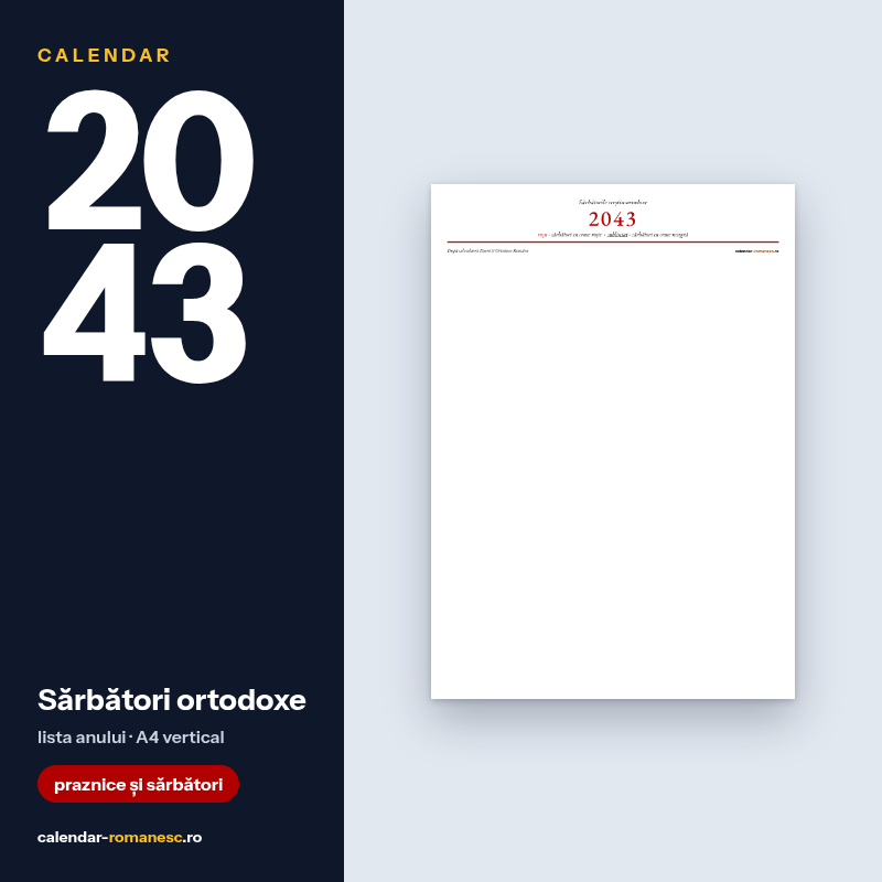 Sărbători ortodoxe 2043 - previzualizare