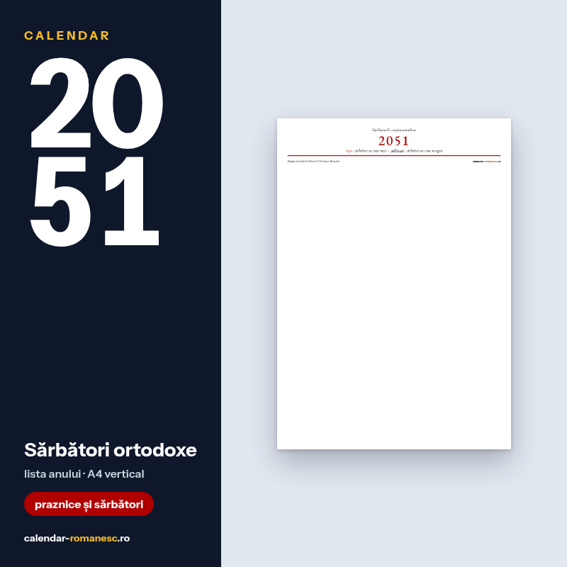Sărbători ortodoxe 2051 - previzualizare
