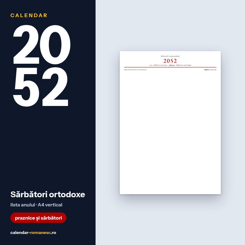 Sărbători ortodoxe 2052 - previzualizare