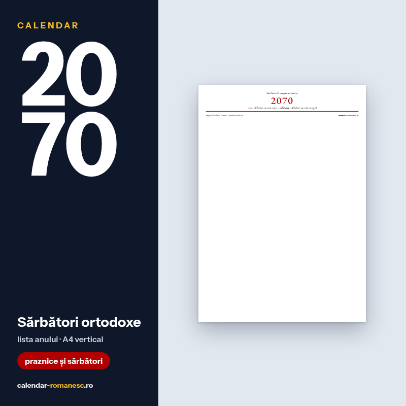 Sărbători ortodoxe 2070 - previzualizare