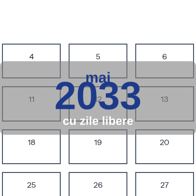 Calendar Mai 2033 de imprimat