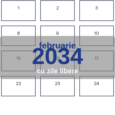 Calendar Februarie 2034 de imprimat