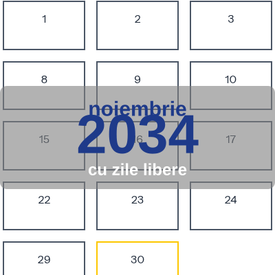 Calendar Noiembrie 2034 de imprimat