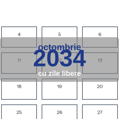 Calendar Octombrie 2034 de imprimat