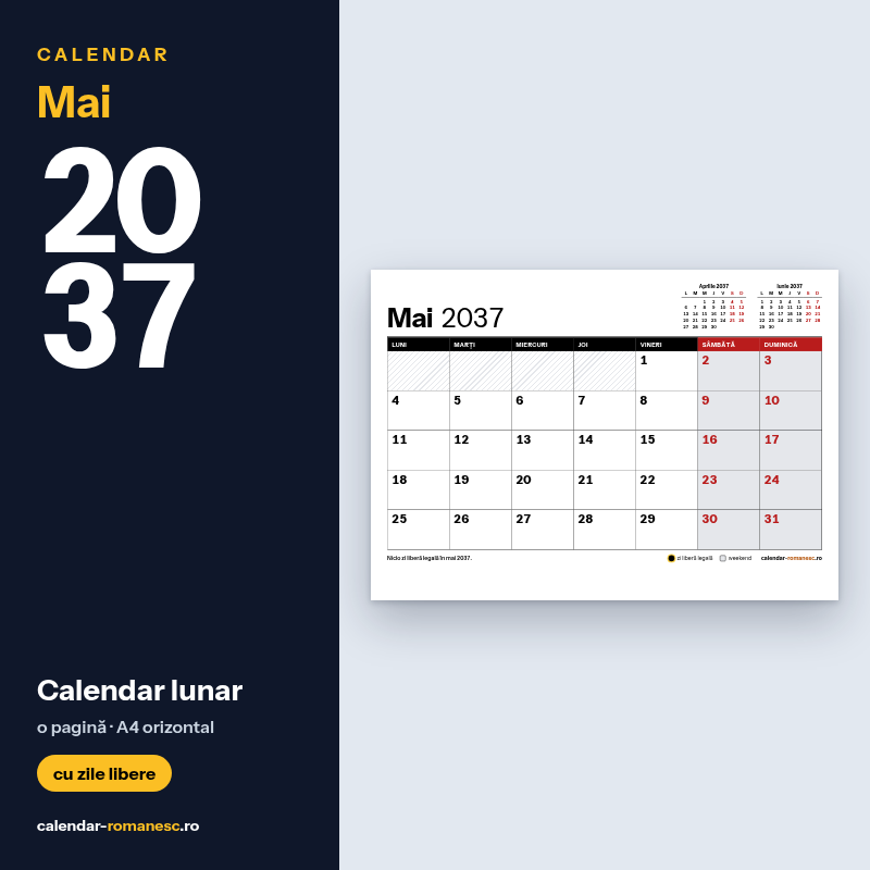 Calendar Mai 2037 de imprimat