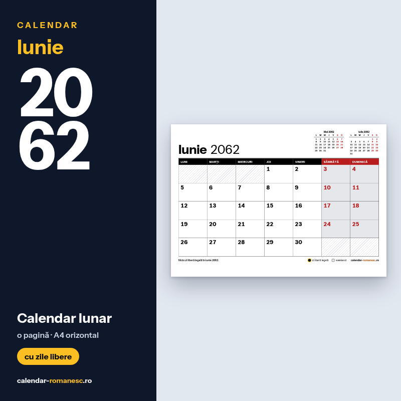Calendar Iunie 2062 de imprimat