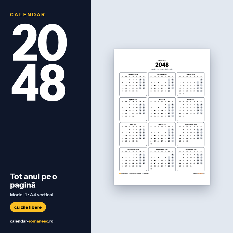 Tot anul · Model 1 2048 - previzualizare